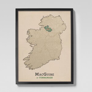MacGuire of Fermanagh | Clan MacGuire Irish Family Origin Map of Fermanagh, Ireland