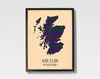 Rae Tartan Print | Navy & Black Scottish Family Artwork