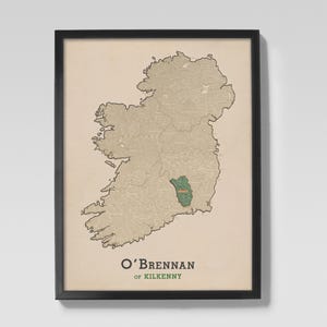 O&#39;Brennan of Kilkenny | Clan O&#39;Brennan Irish Family Origin Map of Kilkenny, Ireland