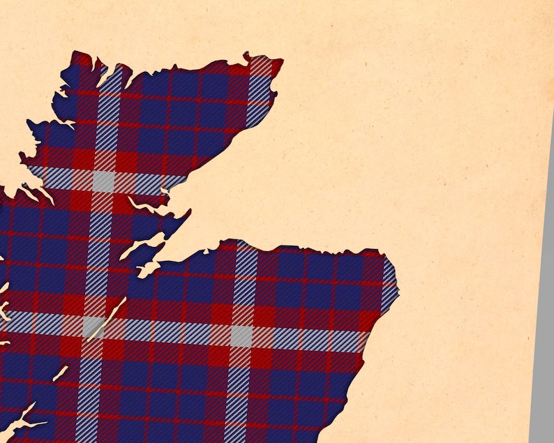 Mappa scozzese con stampa tartan della Marina degli Stati Uniti, nei colori bordeaux e blu navy. immagine 6