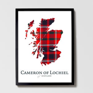 Cameron of Lochiel Clan Tartan | Scottish Roots Map of Scotland