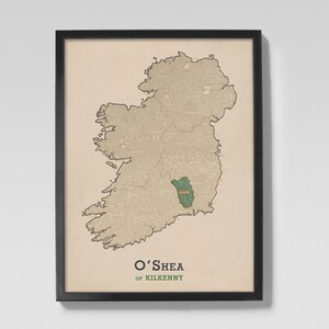 O&#39;Shea of Kilkenny | Clan O&#39;Shea Irish Family Origin Map of Kilkenny, Ireland