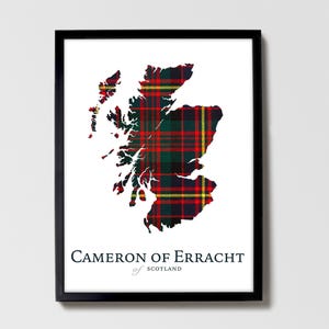Cameron of Erracht Clan Tartan | Scottish Roots Map of Scotland