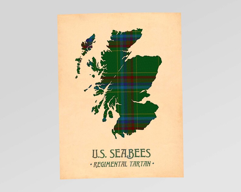 Mappa scozzese con stampa tartan della Marina degli Stati Uniti, nei colori bordeaux e blu navy. Style #3