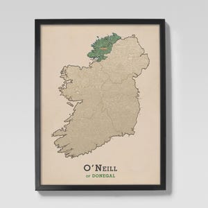 O&#39;Neill of Donegal | Clan O&#39;Neill Irish Family Map of Donegal, Ireland