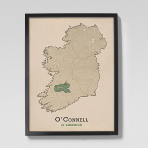 O&#39;Connell of Limerick | Clan O&#39;Connell Irish Family Origin Map of Limerick, Ireland