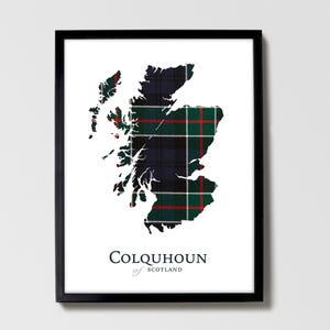 Colquhoun Clan Tartan | Scottish Roots Map of Scotland