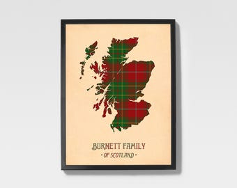 Burnett Tartan Print | Red & Brown Scottish Family Artwork