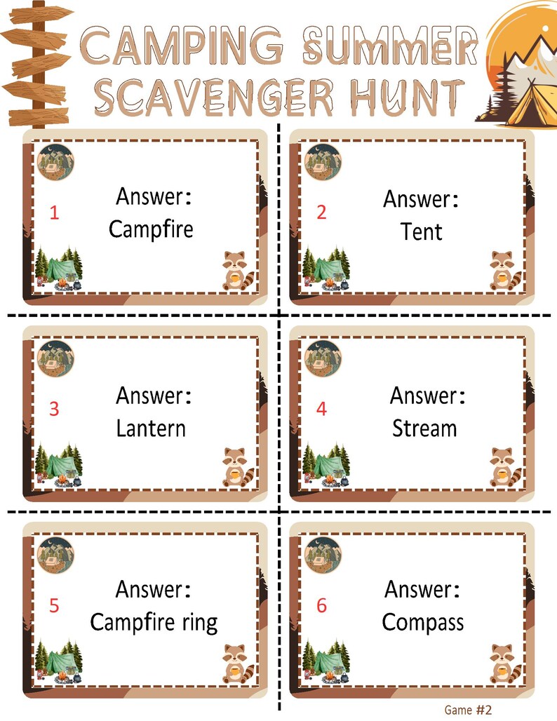 Kids Summer Camp Scavenger Hunt: Printable Outdoor Activity Game for ...