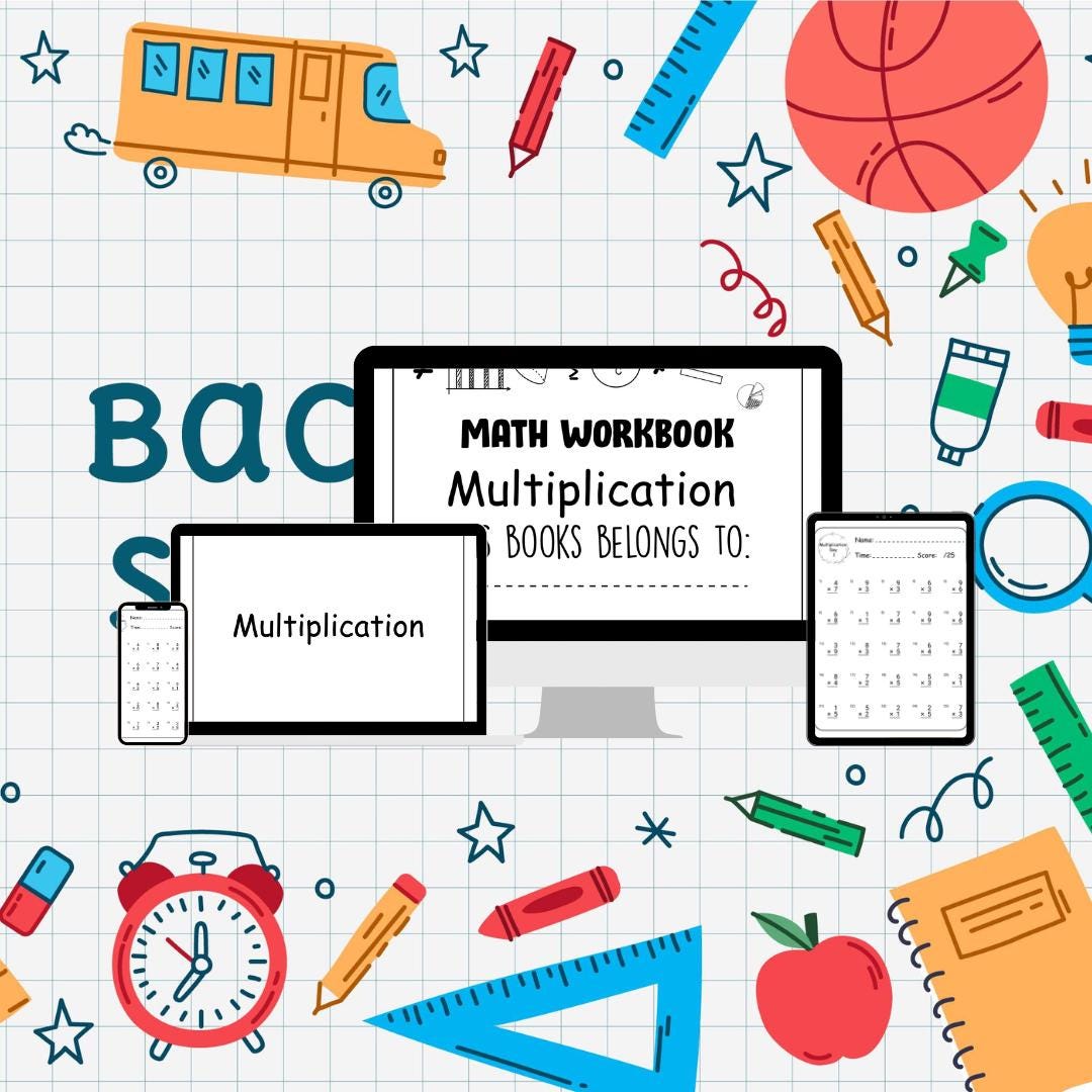 Personalized Multiplication Workbook: Printable Math Practice for ...