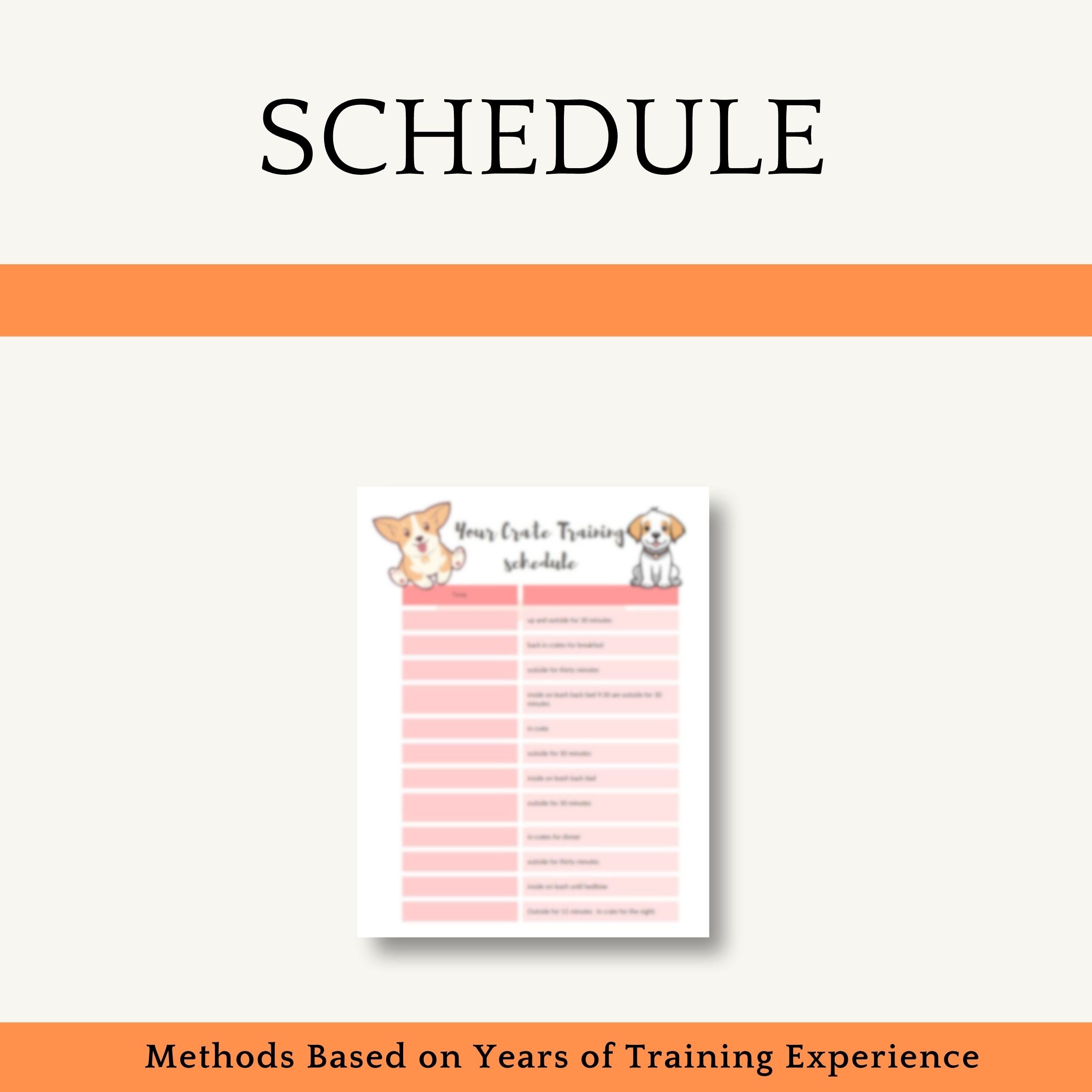 Puppy Crate Training Schedule and Printable Tracker Dog Training Download Etsy