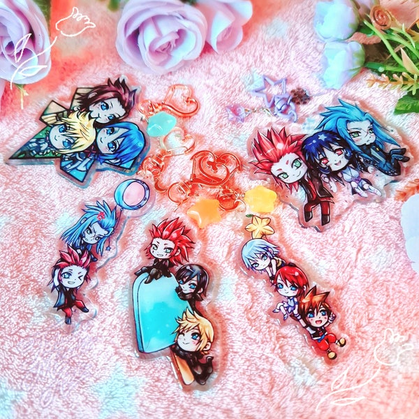 Charms Kingdom Hearts en acrylique Lea Isa Destiny Trio Seasalt Trio Wayfinder Trio