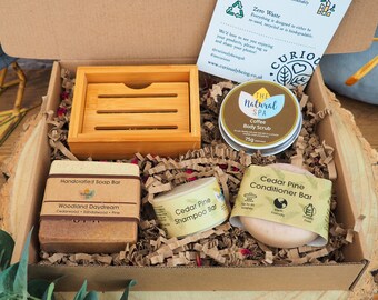 Autumn Spa Gift Box: Cedar Pine Soap, Shampoo & Body Scrub