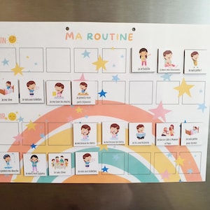 Routine MAGNETIQUE évolutif/ Routine enfant Matin et Soir/ inspiration Montessori / 16 magnets image 5