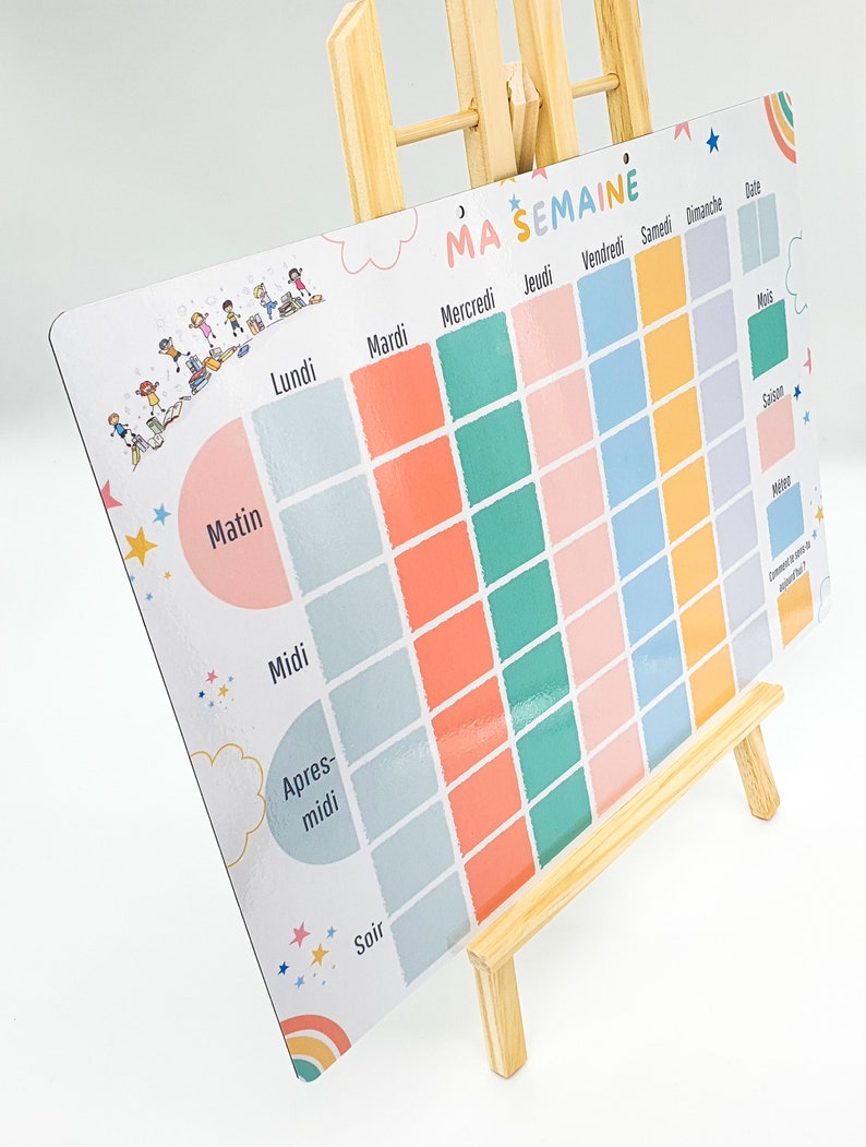 120 Magnets/Large Scalable Magnetic Weekly Planner / Montessori inspiration / Children's weekly planner image 5