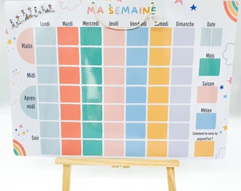 210 Magnets/Large scalable magnetic weekly planner / Montessori inspiration / Children's weekly planner