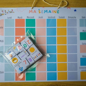 120 Magnets/Large Scalable Magnetic Weekly Planner / Montessori inspiration / Children's weekly planner image 2