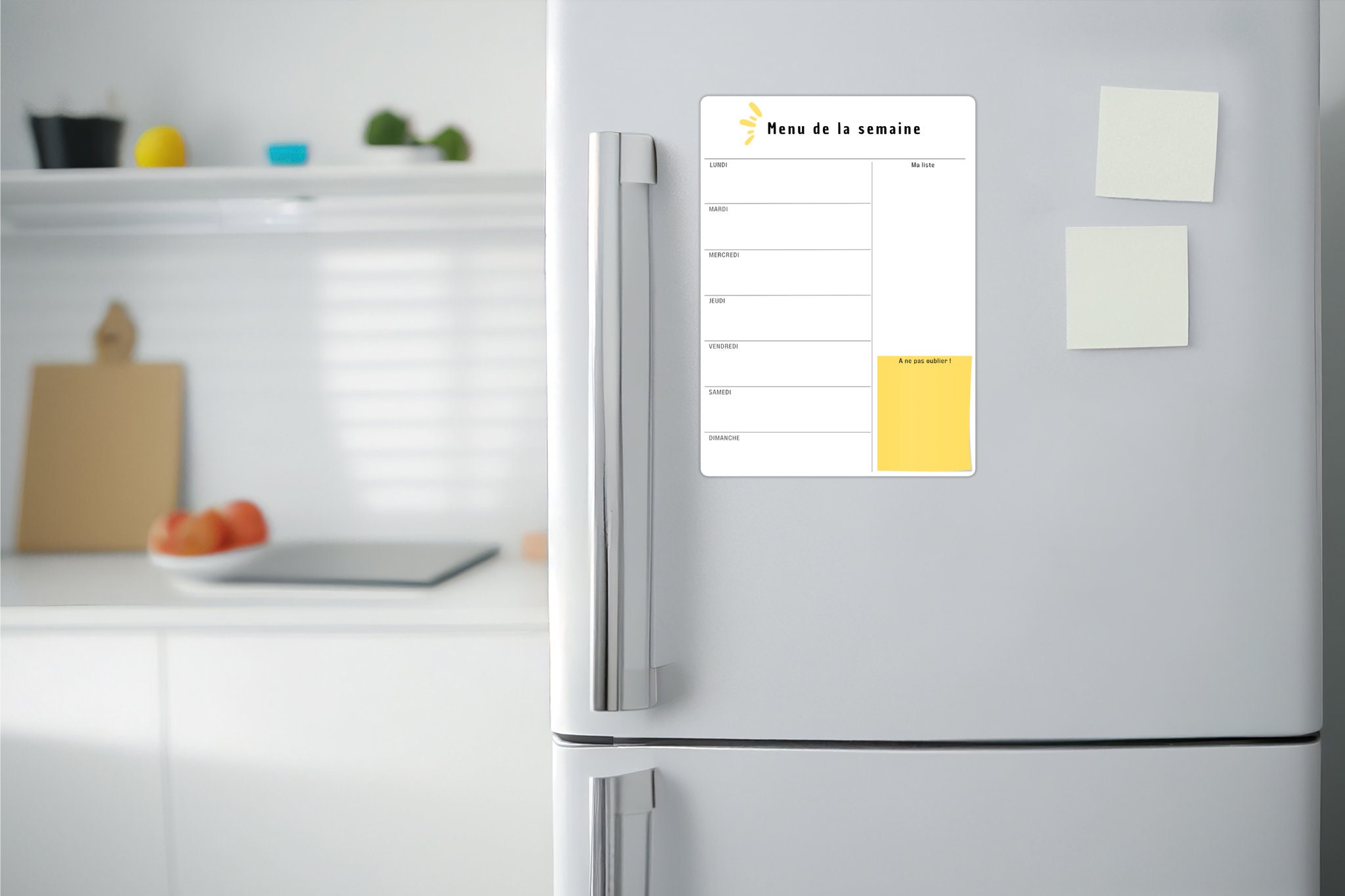 Pack Frigo : Planificateur de menus + 2 magnets – Medinah