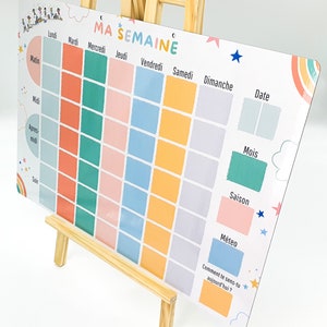 120 Magnets/Large Scalable Magnetic Weekly Planner / Montessori inspiration / Children's weekly planner image 4