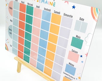 165 Magnets/Large Scalable Magnetic Weekly Planner / Montessori inspiration / Children's weekly planner