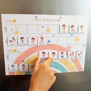 Routine MAGNETIQUE évolutif/ Routine enfant Matin et Soir/ inspiration Montessori / 16 magnets image 8
