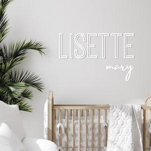 Signo de nombre de guardería, signo de nombre de bebé de madera grande, signo de nombre de encima de la cuna, signo de nombre de niña, signo de nombre de niño, palabras de madera personalizadas, decoración de Babyzimmer