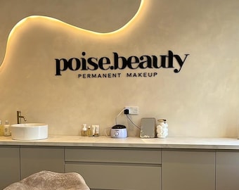 Letrero con logotipo comercial personalizado, letrero comercial cortado con láser personalizado, letrero comercial de madera personalizado, letrero con logotipo cortado con láser, logotipo de pared de su empresa