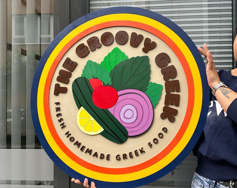3D Round Logo Sign for Business, Interior Logo Sign, Custom Round Sign, Custom logo Sign, Custom Wood Logo Sign, Circle Logo Sign