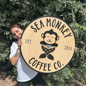 3D Round Logo Sign for Business, Interior Logo Sign, Custom Round Sign, Custom logo Sign, Custom Wood Logo Sign, Circle Logo Sign