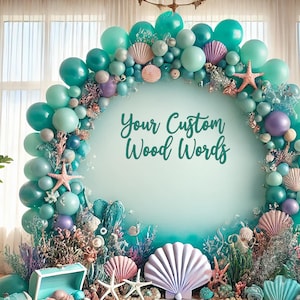 Letrero de fondo personalizado, letrero con nombre para la primera fiesta de cumpleaños, recorte de madera, letreros de cumpleaños para el jardín, letrero de fondo de boda, palabras personalizadas