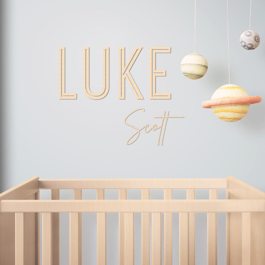 Custom Wood Baby Name Sign, Nursery Name Sign, Name Cutouts for Nursery ...