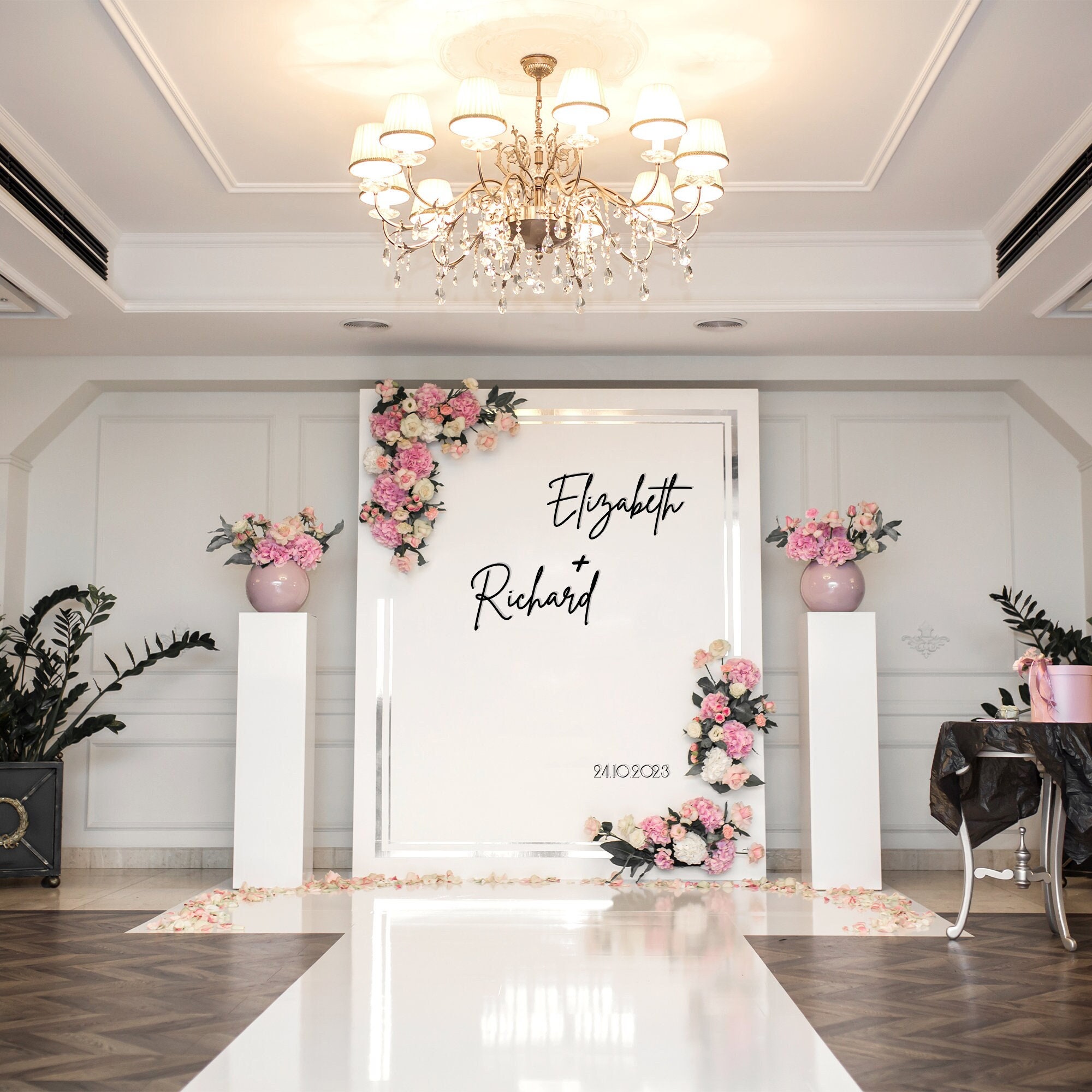 Custom Backdrop Wedding Sign, Name Sign for Wedding, Wood Cut Out ...