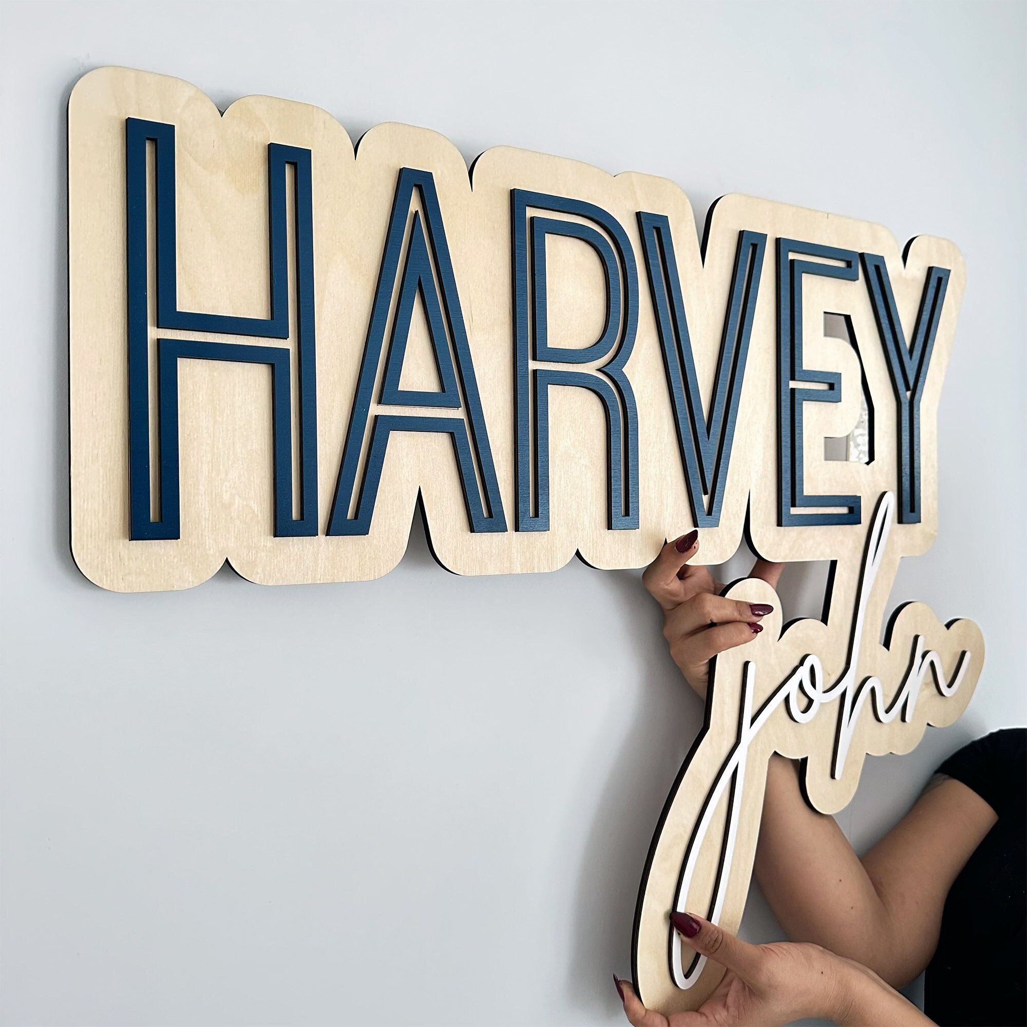Custom Wood Name Sign for Nursery, Above Crib Name Sign, Baby Name Sign, Custom Name Sign, Large Wood Name Sign, Baby Shower Gift, Boho Deco