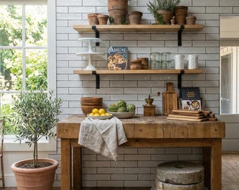 Reclaimed Scaffold Board Shelf with Lipped Brackets (30cm x 3.4cm)