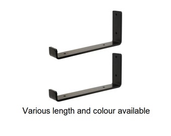 2x Heavy Duty Scaffold Board Shelf Rustic Brackets Up with Lip, Industrial Modern Shelving Hardware Metal