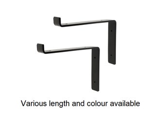 2x Heavy Duty Scaffold Board Shelf Rustic Brackets Down with Lip, Industrial Modern Shelving Hardware Metal