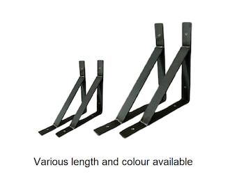 Heavy Duty Scaffold Board Shelf Rustic Brackets with Welded Brace, Industrial Modern Shelving Hardware Metal