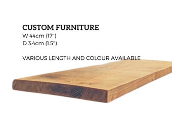 44cm x 3.4cm Thick Extra Deep Scaffold Board Shelf, Handmade, Rustic Reclaimed Solid Wood