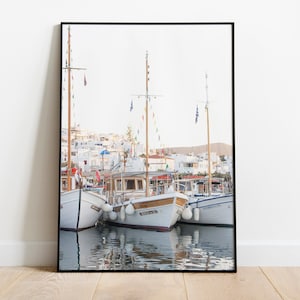 Digital Download - Fishing Boats in Naoussa, Paros, Greece - Coastal Wall Art