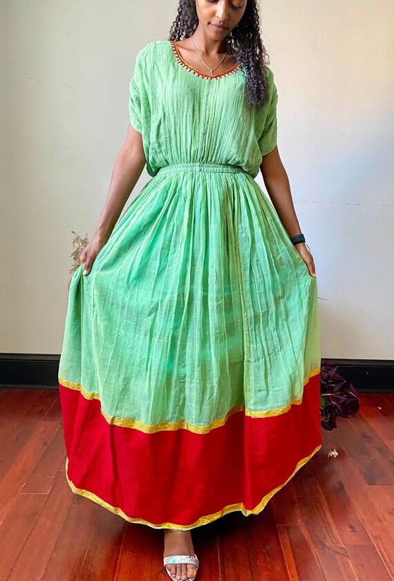 Serene Green & Weddings Dress - Ethiopian Kemis for Special Occasions main image 1