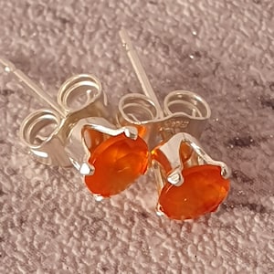 925 Sterling Silver carnelian stud earrings