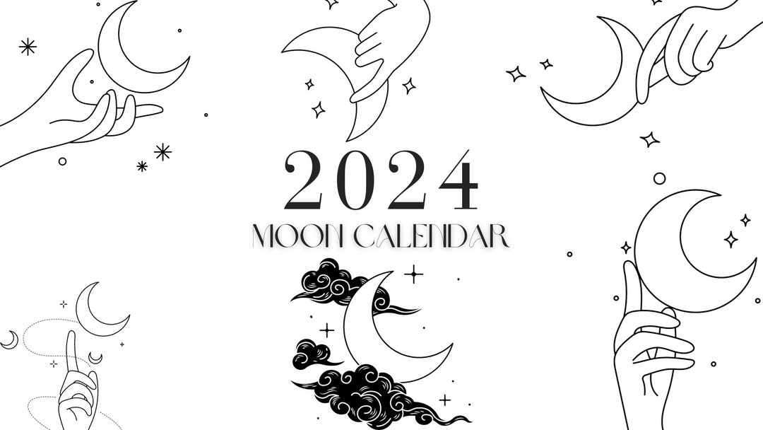 2024 Moon Calendar, Printable PDF File, Instant Download Etsy
