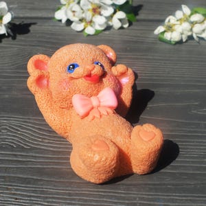 Teddy Bear Whith Bow Silicone Mold for Soap and Candle Making