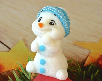 Snowman in Knitted Hat Silicone Mold – 3D Mold for Holiday Soap & Candles