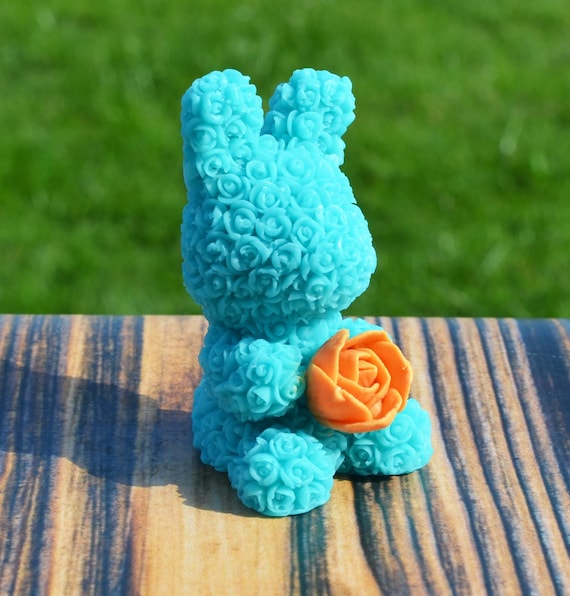 Bunny in Roses With Flower  3D Silicone Mold for Soap & Candles - Etsy