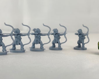 Miniaturas del equipo de tiro con arco goblin de D&D