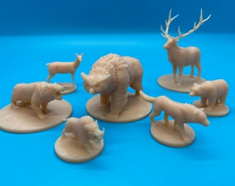 Miniaturas de criaturas del bosque de D&D