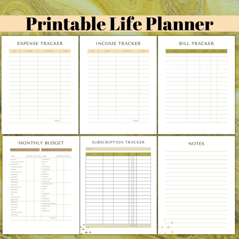Extraordinary Printable Life Planner Printable Leaf Design - Etsy