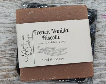 French Vanilla Biscotti Handcrafted Soap: Shea Butter, Olive & Coconut Oil