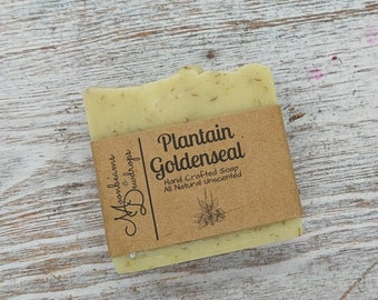 Plantain Goldenseal Handcrafted Soap, Moisturizing, Gentle, Healing, Detergent/Sulfate Free, Helps with Acne